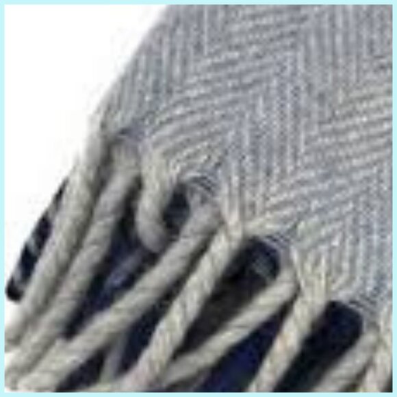 SCOTTISH IMPORT THROW BLANKET Tartan Check Shades of Blue & Grey NWT - Picture 8 of 13